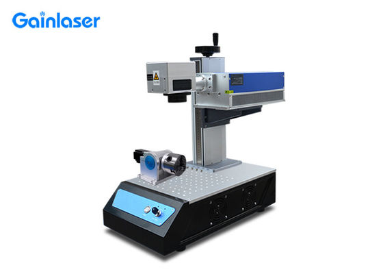 Air Cooling UV Laser Marking Machine with Rotary Axis for Keyboard , Ear Tag , Bamboo , Pen
