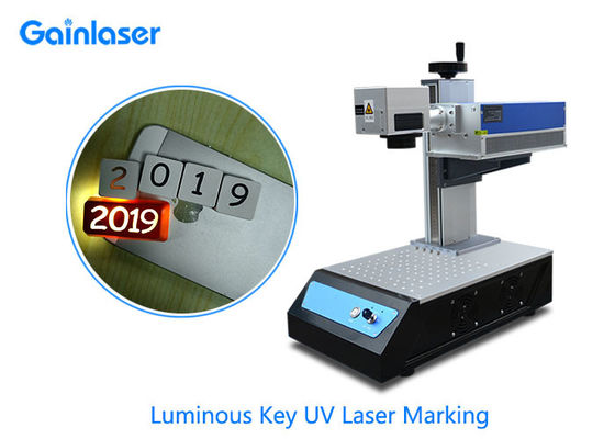 Air Cooling UV Laser Marking Machine with Rotary Axis for Keyboard , Ear Tag , Bamboo , Pen